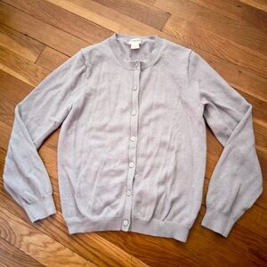 Crewcuts Girls’ L (10-11) Light Grey 100% Cotton Cardigan Sweater